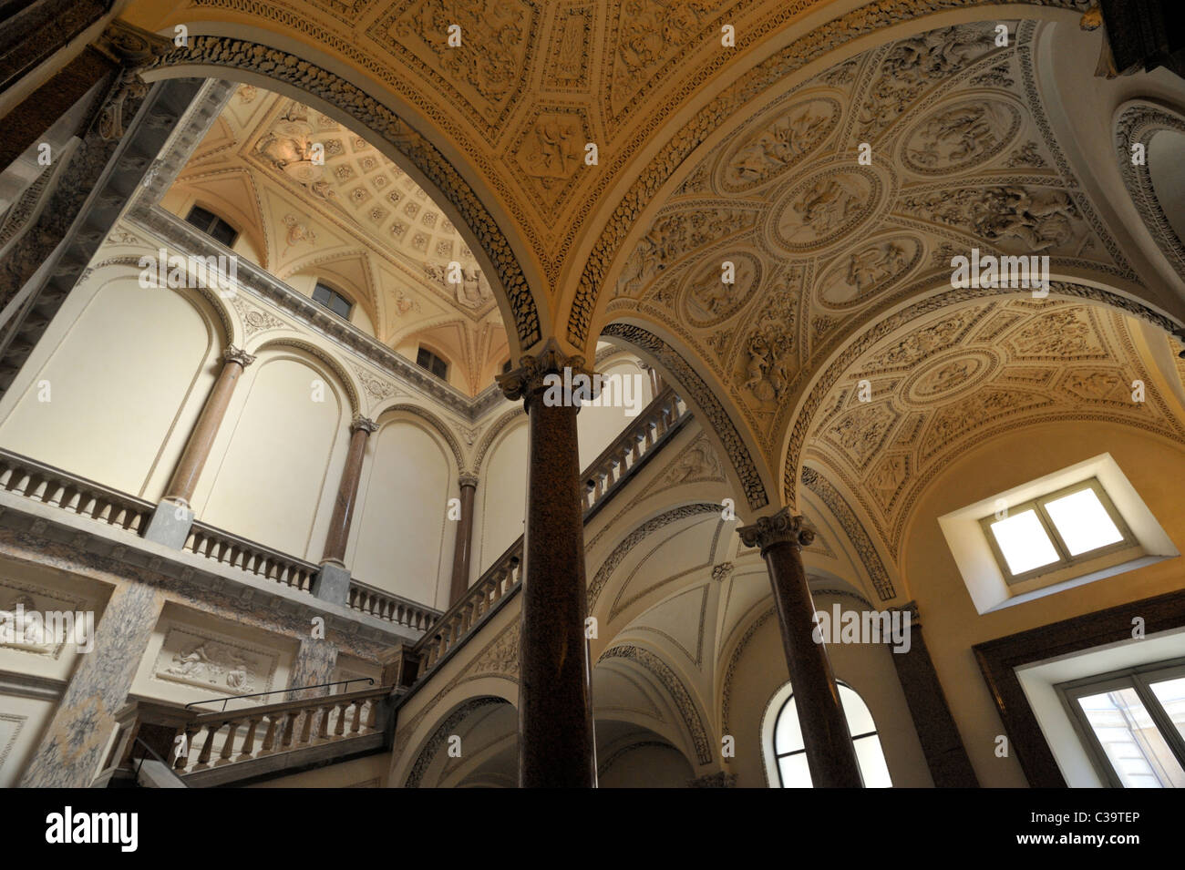 Italy, Rome, Palazzo Braschi, Museo di Roma, Rome civic museum, staircase Stock Photo
