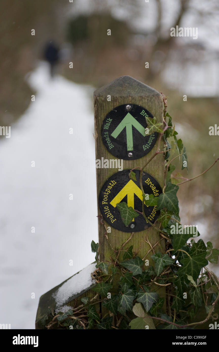 public footpath sign Stock Photo