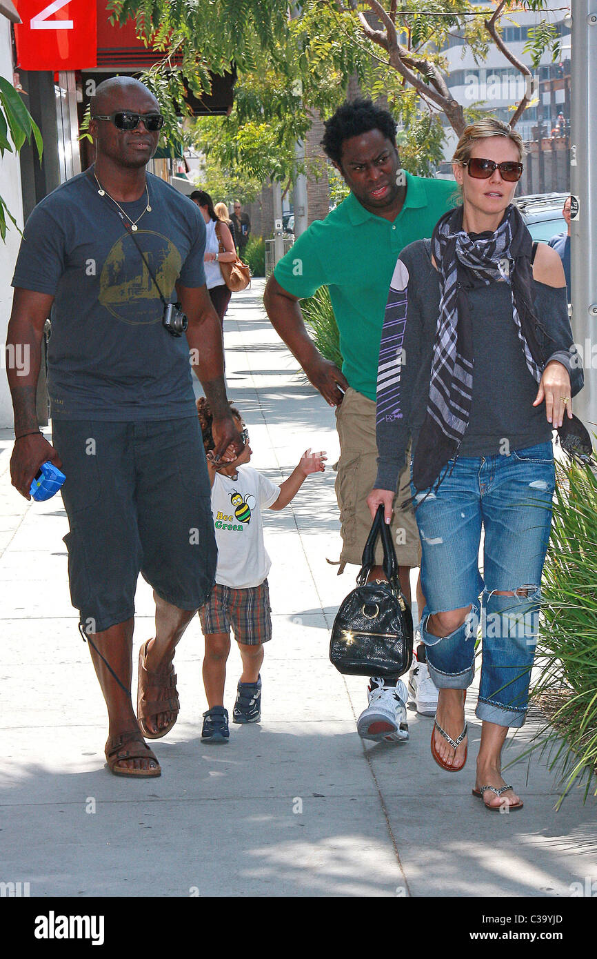 Heidi Klum and Seal walking back to their car after shopping with their son, Johan, and a friend Los Angeles, California - Stock Photo