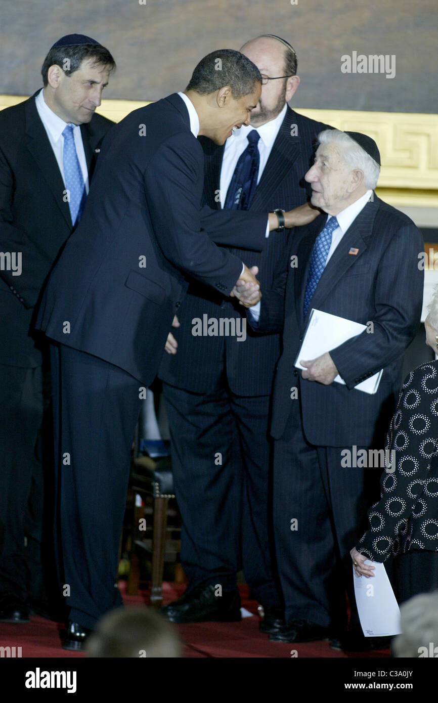 US President Barack Obama and Morris Rosen Holocaust Memorial Museum ...