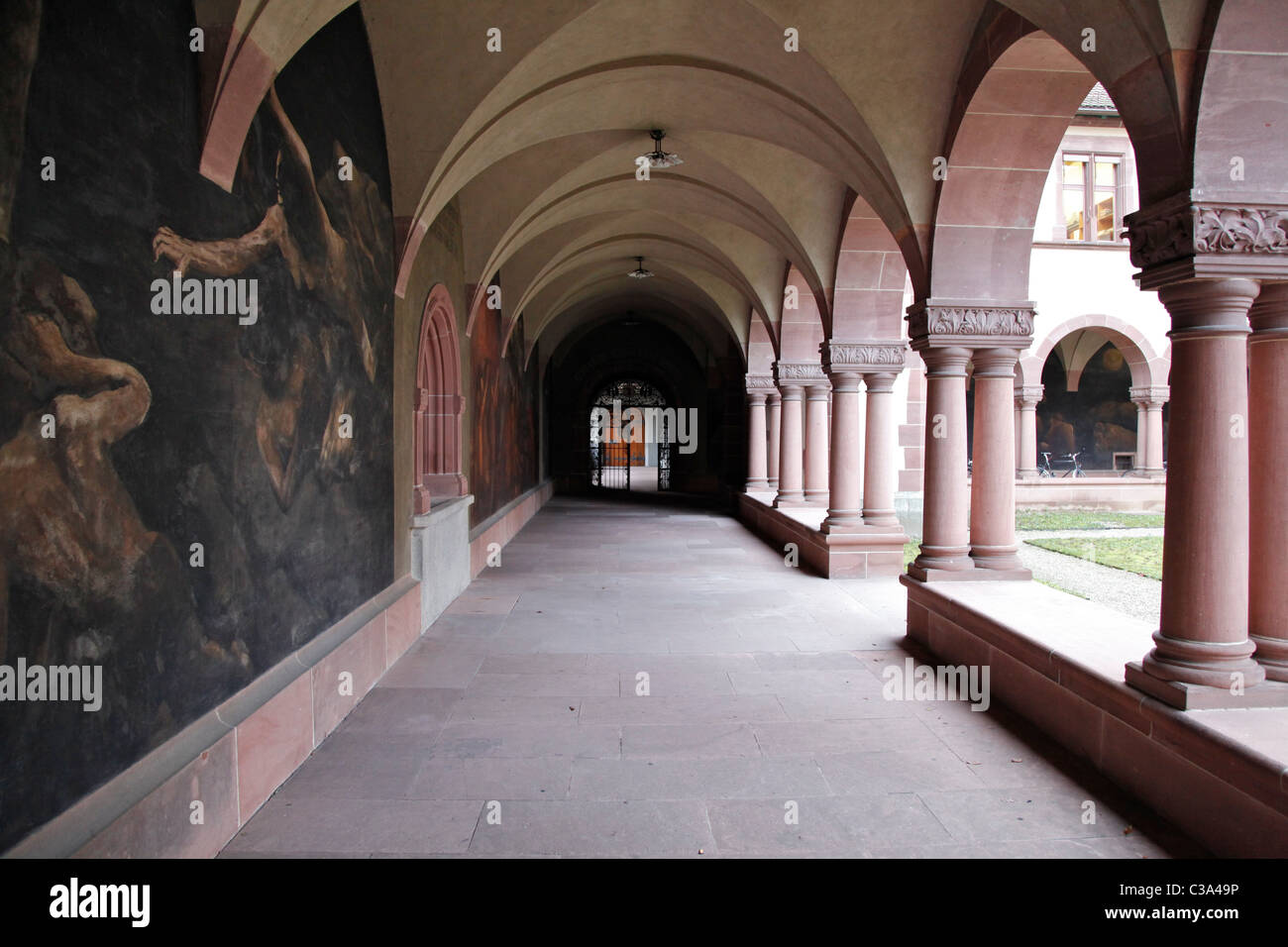 The archway inside Swiss National Archive in Basel Stock Photo