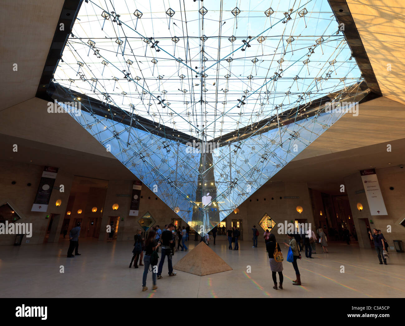 Underneath the glass Pyramid in the Louvre Museum Mall Stock Photo Alamy