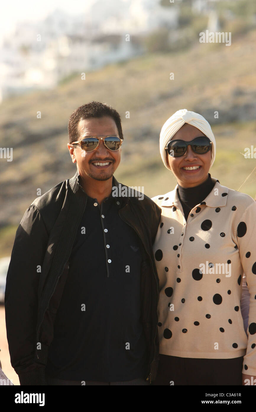 King of Malaysia Sultan Mizan Zainal Abidin and his wife Queen Tuanku Nur Zahirah visit the sights of Uruguay with their Stock Photo