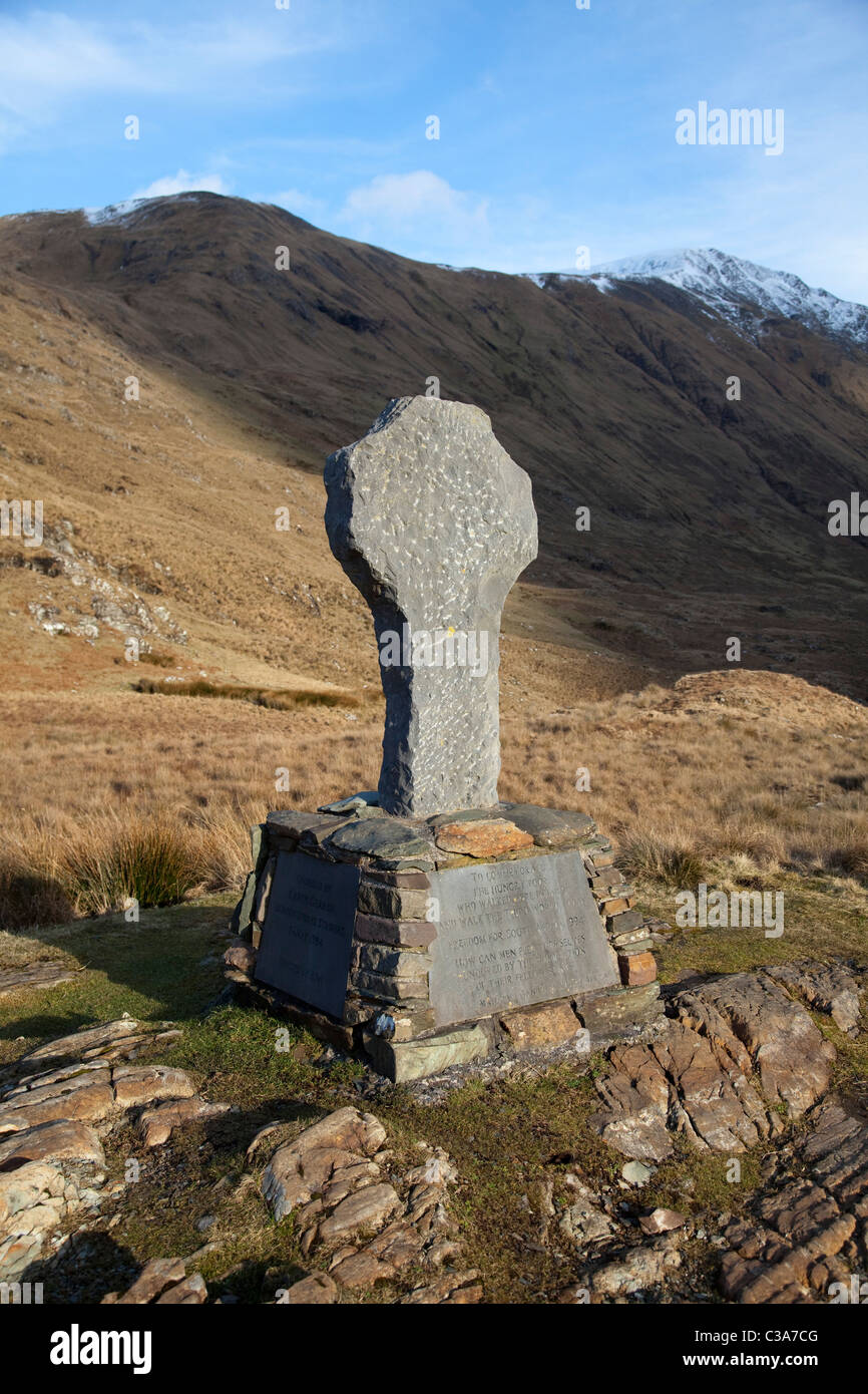 Famine memorial, Doolough Pass, Connemara, County Mayo, Ireland. Stock Photo