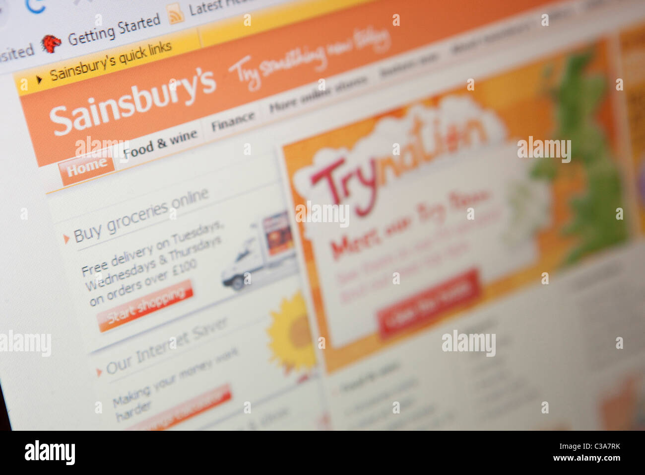 Illustrative image of the Sainsbury's website Stock Photo Alamy