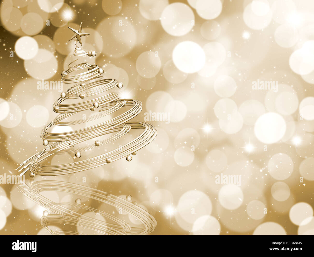 Christmas tree on background with blurred light effect Stock Photo - Alamy