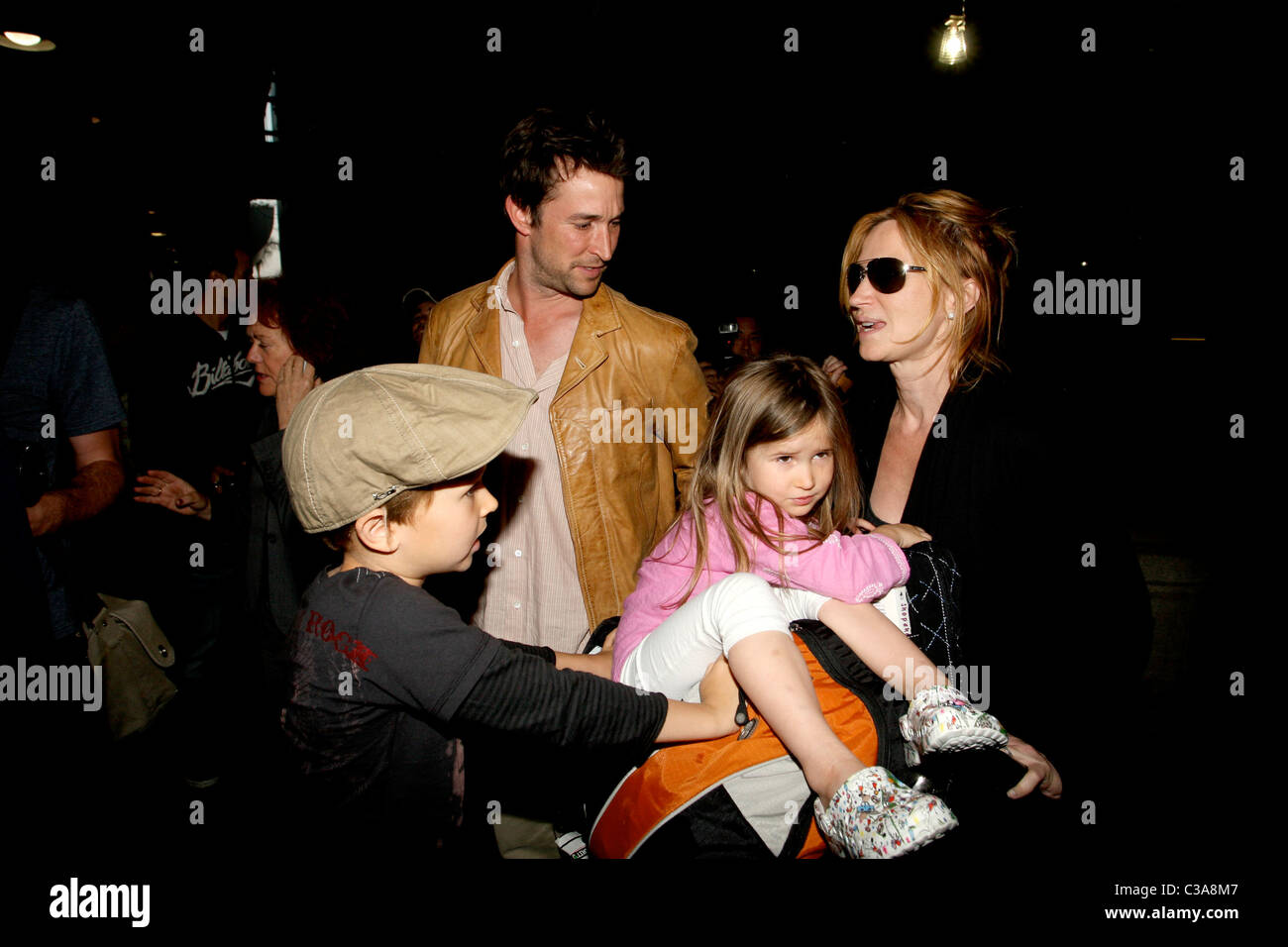 Noah Wyle, Owen Wyle, Tracy Warbin and Auden Wyle Noah Wyle and family