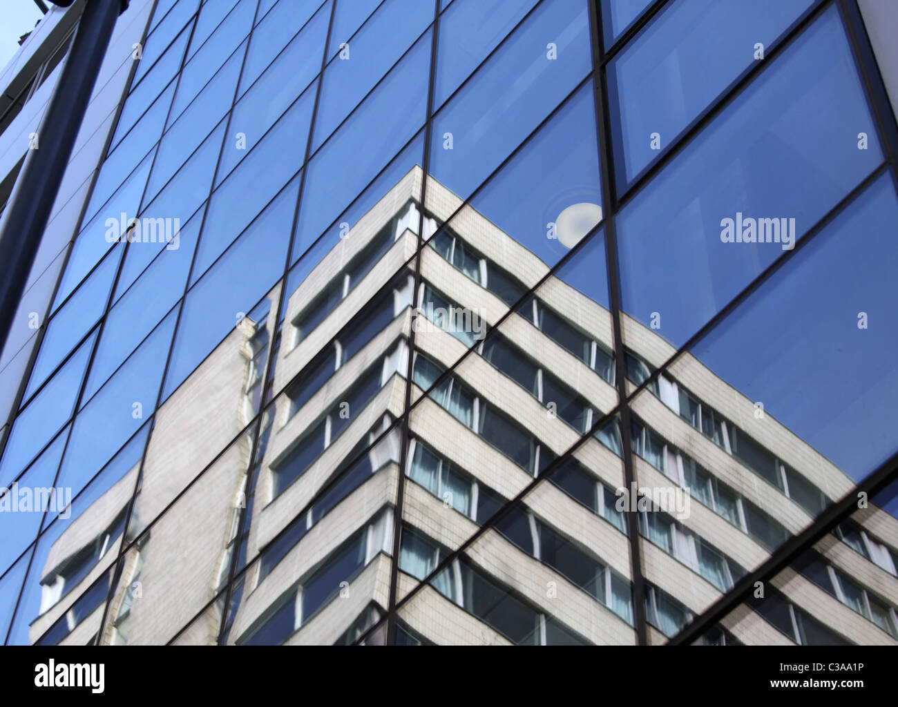 City reflections in Leeds, West Yorkshire Stock Photo