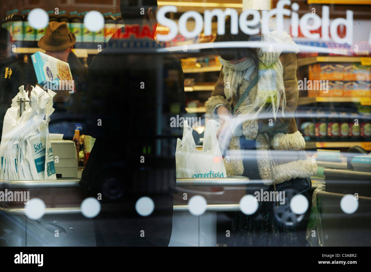 Shoppers at a Somerfield store in London. Stock Photo