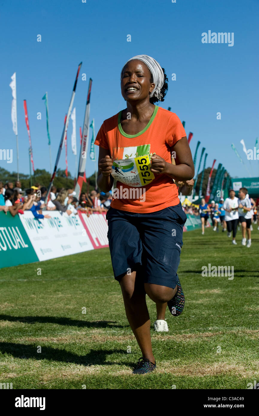 Finisher of the 5km Fun Run, Two Oceans Marathon, Cape Town, South Africa Stock Photo