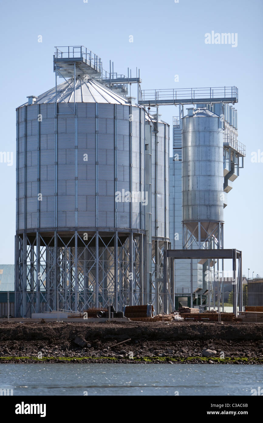 Grain silos construction site Montrose Harbour UK Stock Photo Alamy