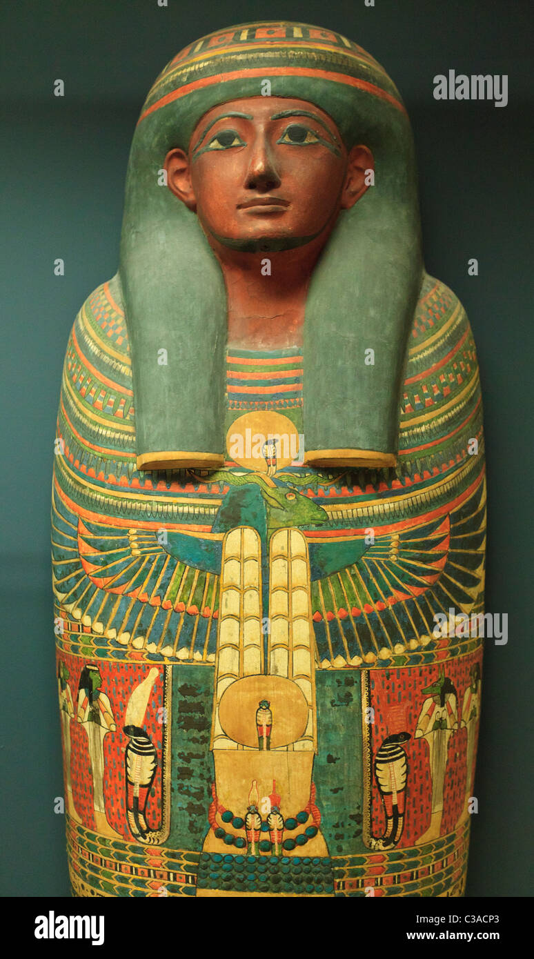 Egyptian sarcophagus, Louvre Museum, Paris Stock Photo