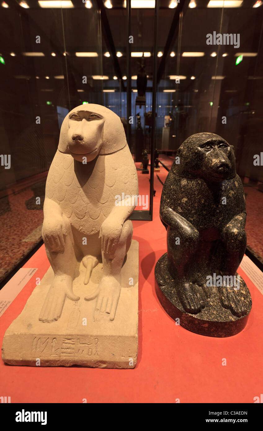 Egyptian Baboon statues, Louvre Museum, Paris Stock Photo Alamy