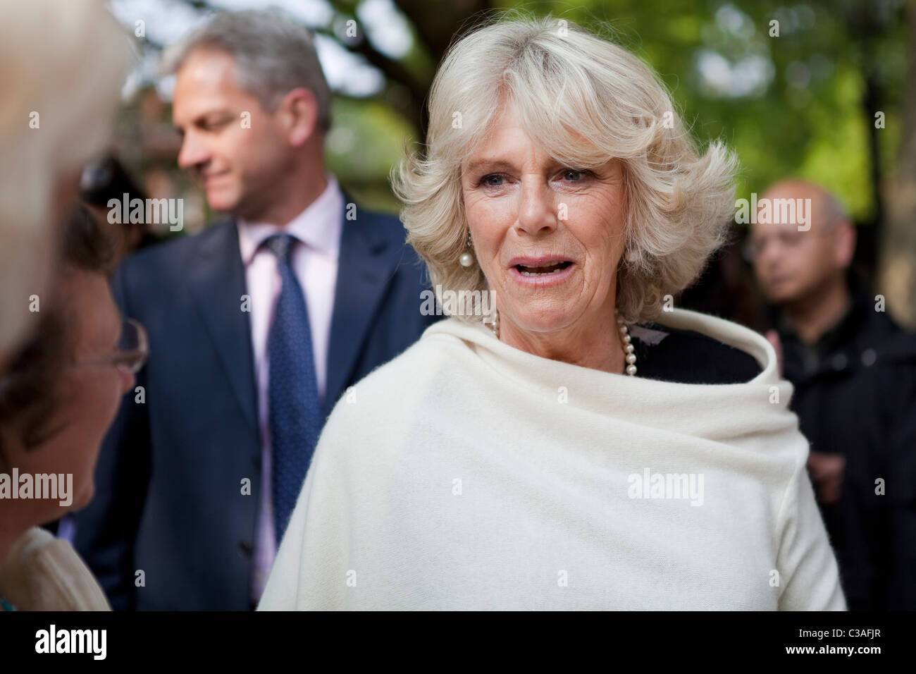 Camilla Parker Bowles meets the public on the Mall, London Stock Photo