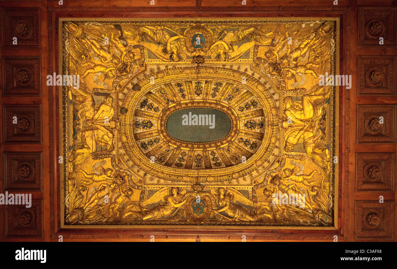 The Ceiling Of The Egyptian Room In The Louvre Museum Paris
