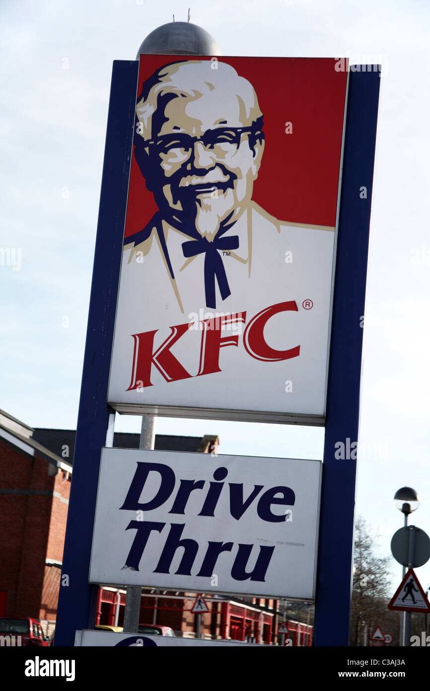 KFC drive thru sign Stock Photo