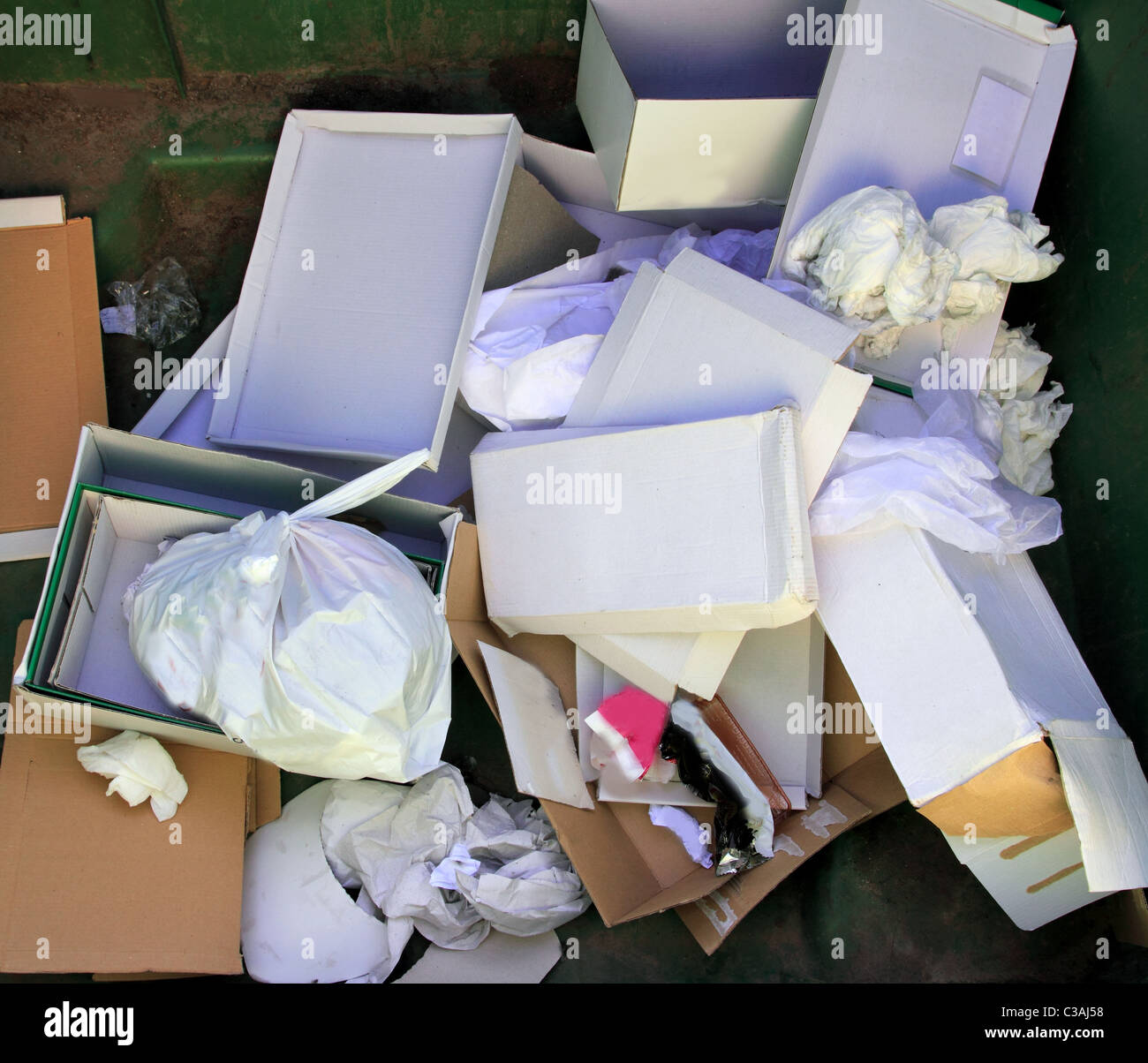 cardboard and paper garbage trash container recycle Stock Photo Alamy