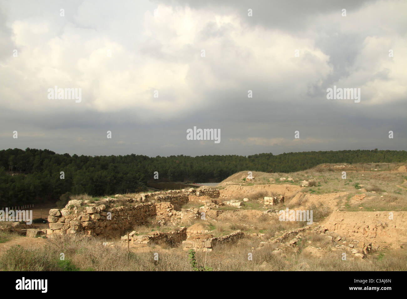 Israel, Shephelah,Tel Lachish, the site of the biblical Lachish Stock Photo