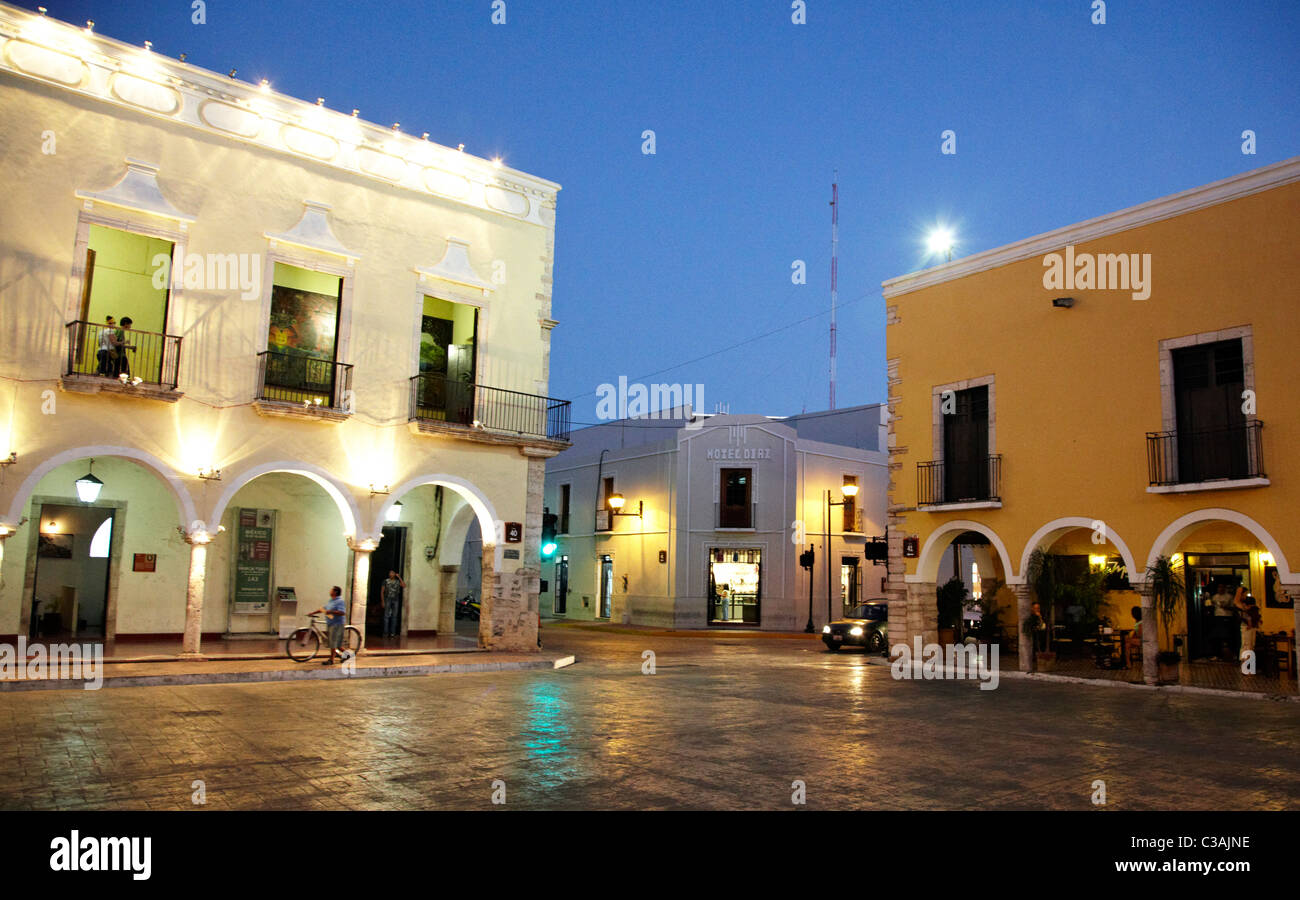 Main Square Valladolid Yucatan Mexico Stock Photo