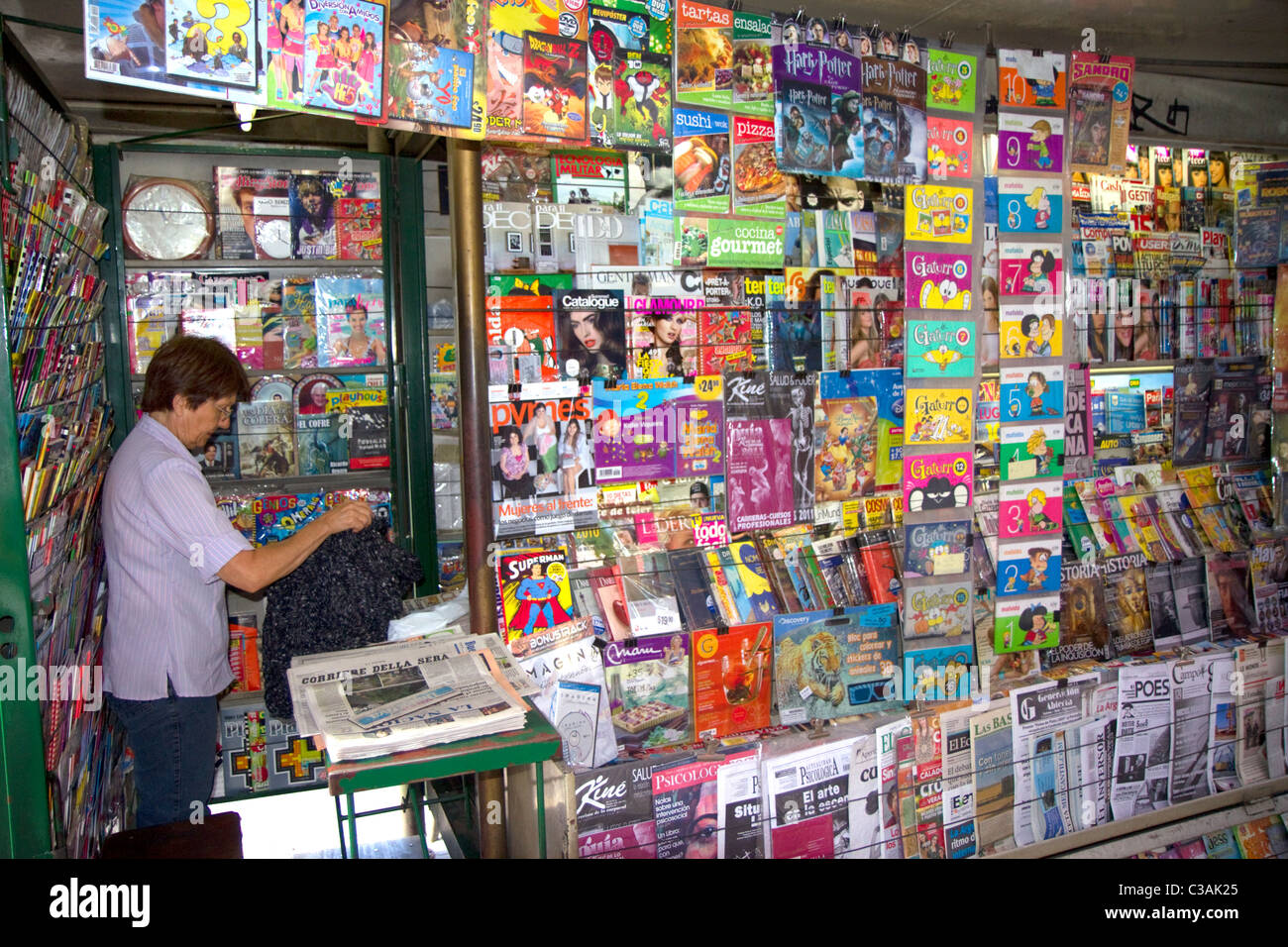 Newsstand in Buenos Aires, Argentina. Stock Photo
