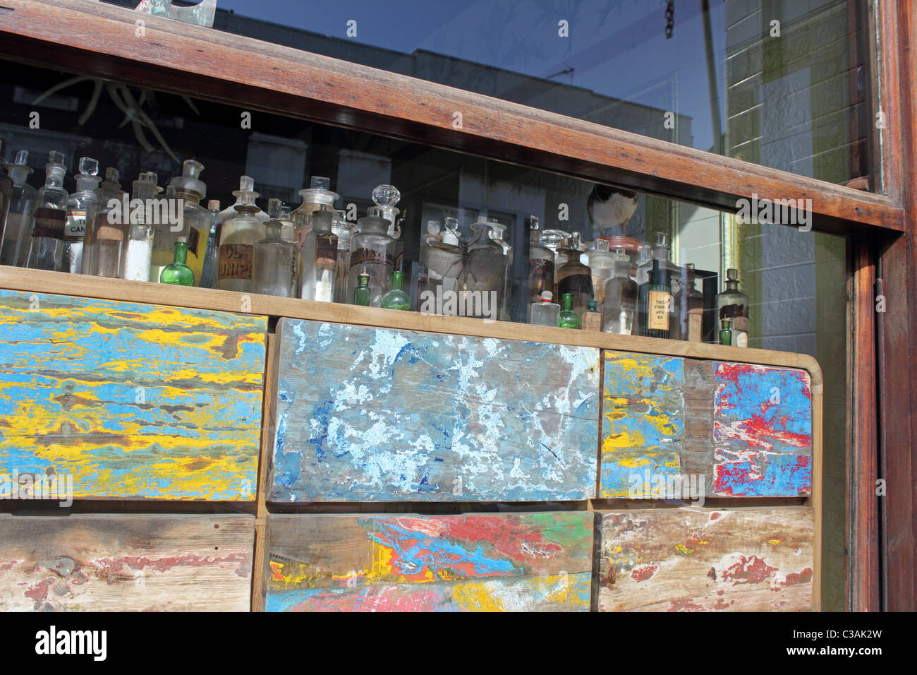 Antique shop window display, Golborne Road, Notting Hill, London