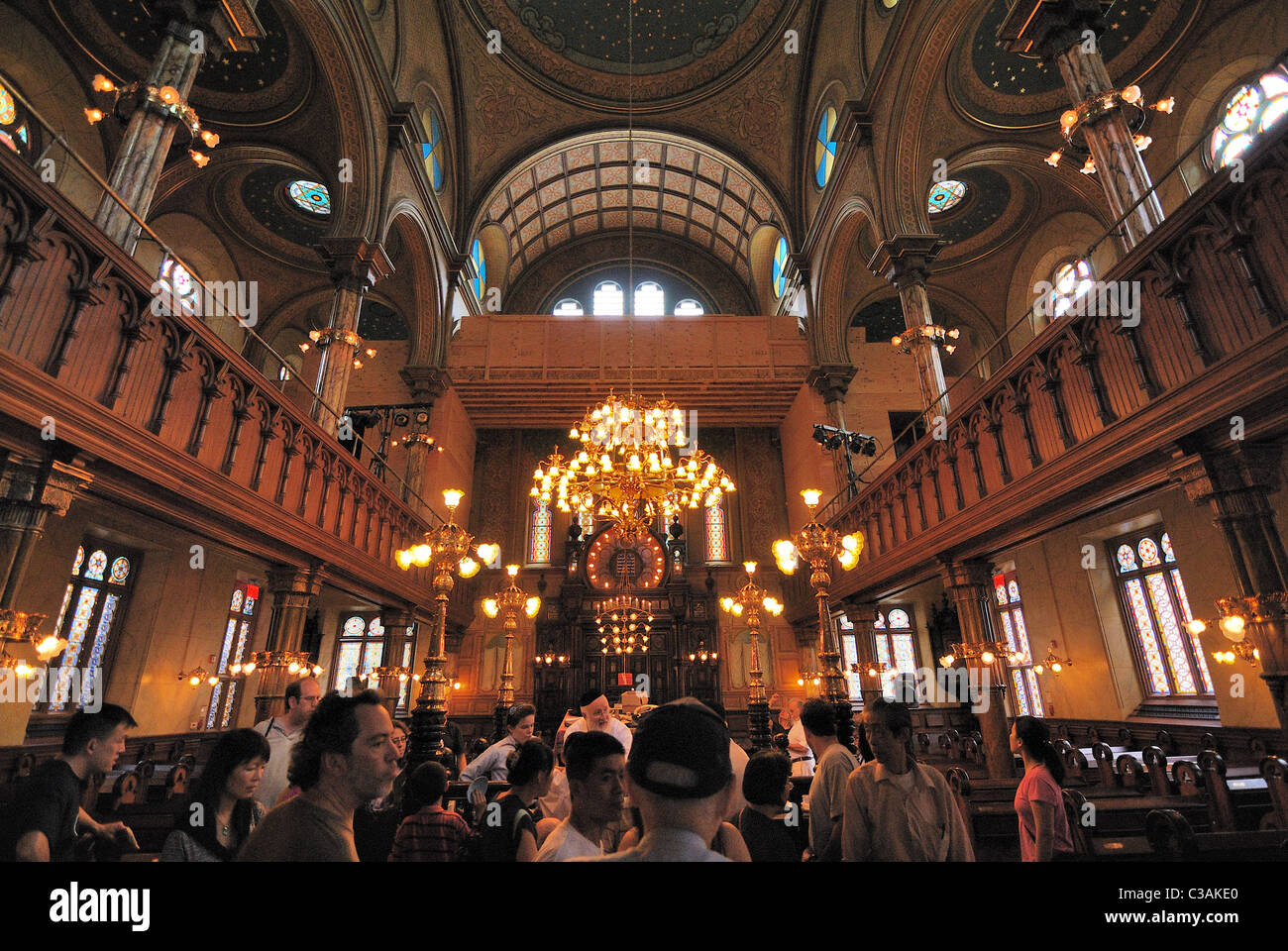 Inside Eldridge Street Synagogue, the fist Jewish Synagogue created by Eastern Europeans in the United States. Stock Photo