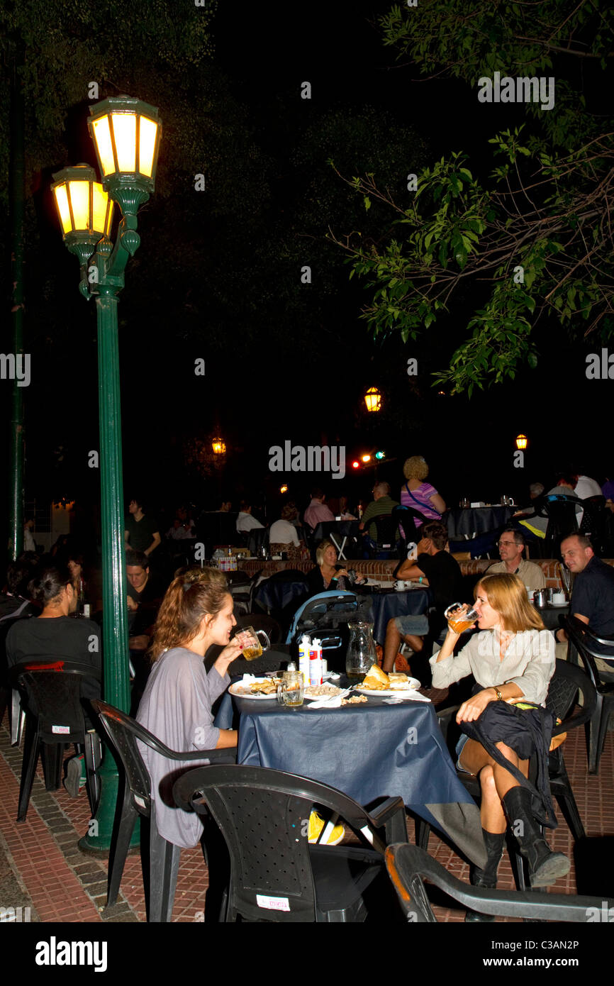 Outdoor dining at Plaza Dorrego in the San Telmo barrio of Buenos Aires