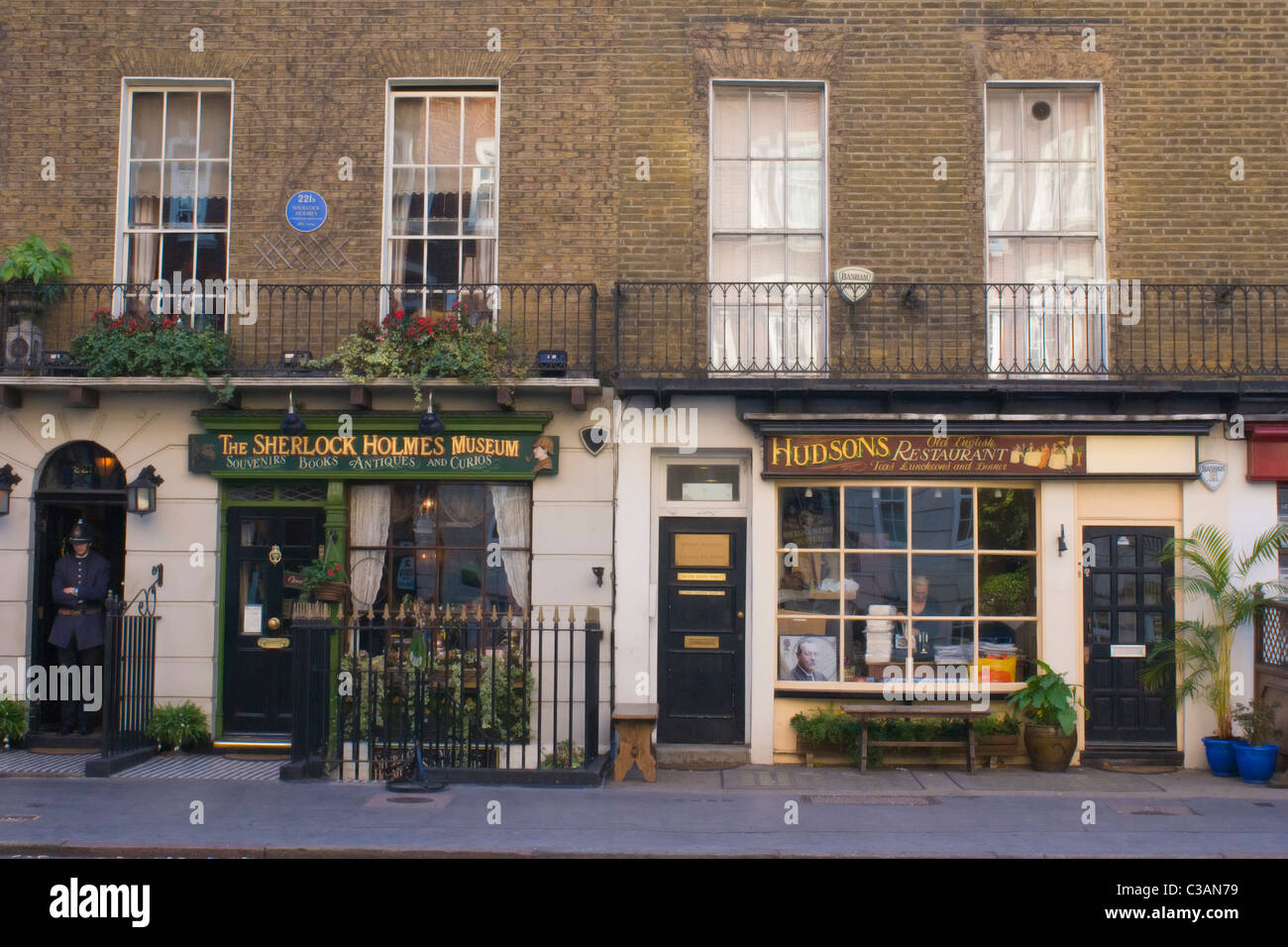 221b Baker Street where Sherlock Holmes had his rooms in the Sir Arthur Conan Doyle stories. Stock Photo