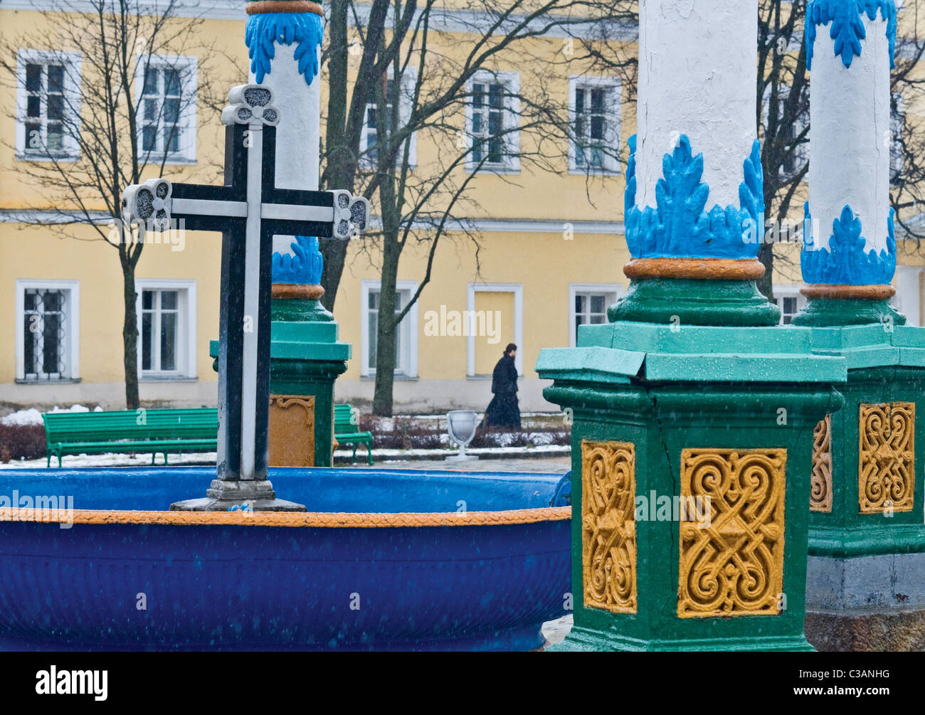 Bowl with holy water in TrinitySergievoj monasteries Stock Photo Alamy