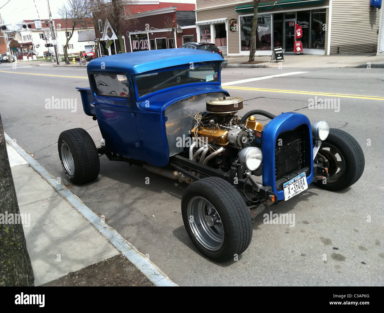 Hot Rod Parked On Street Stock Photo Alamy