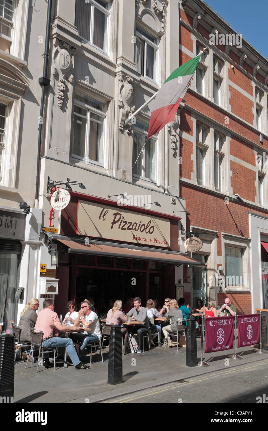 The Le Pizzaiolo Italian restaurant on Blenheim Street, just off Oxford Street, London UK. Stock Photo