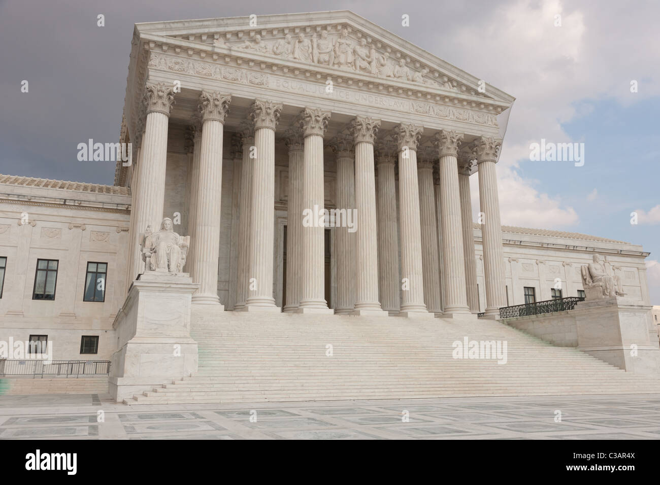 The Neoclassical United States Supreme Court Building in Washington, DC. Stock Photo