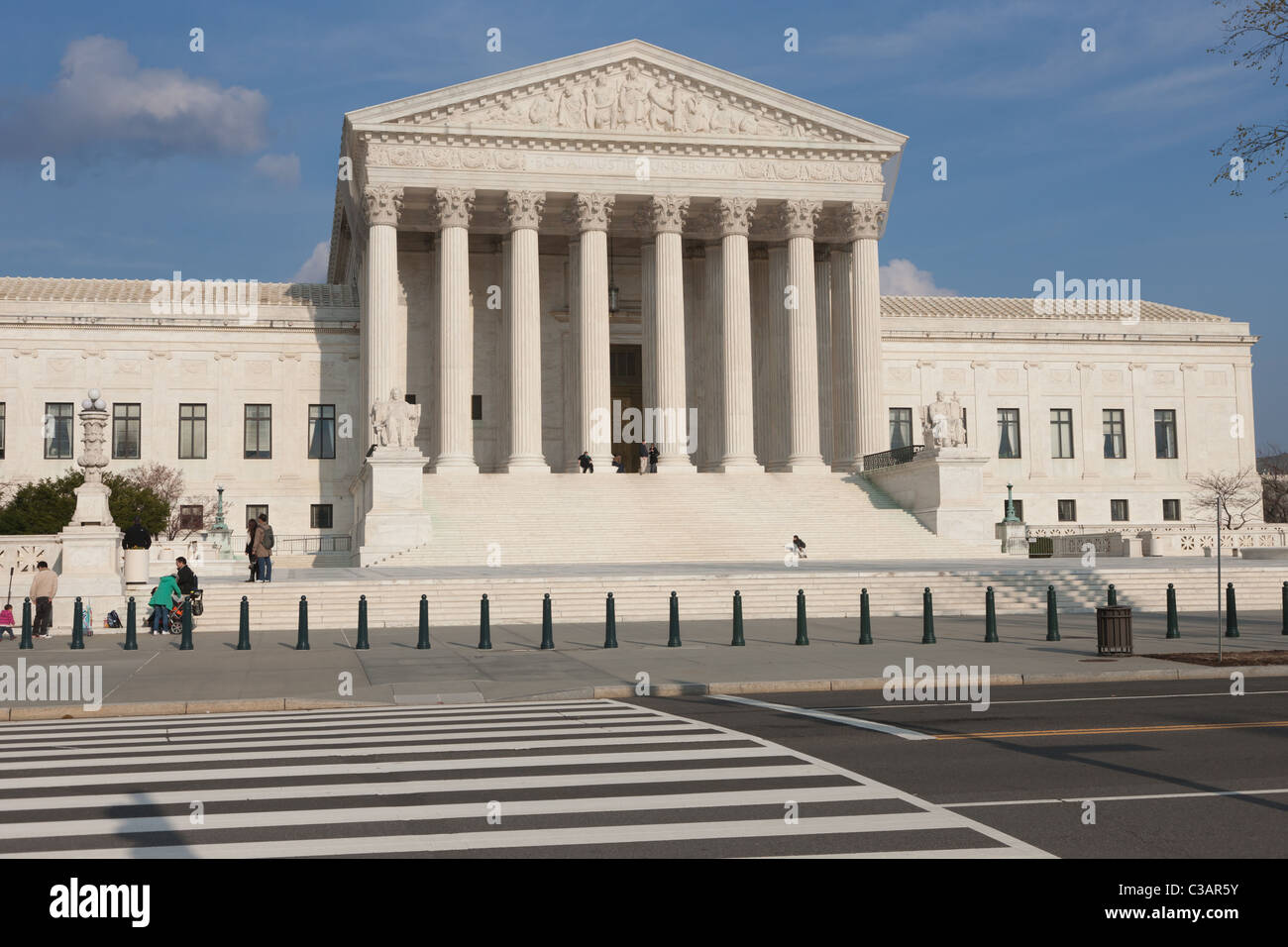 The Neoclassical United States Supreme Court Building in Washington, DC. Stock Photo