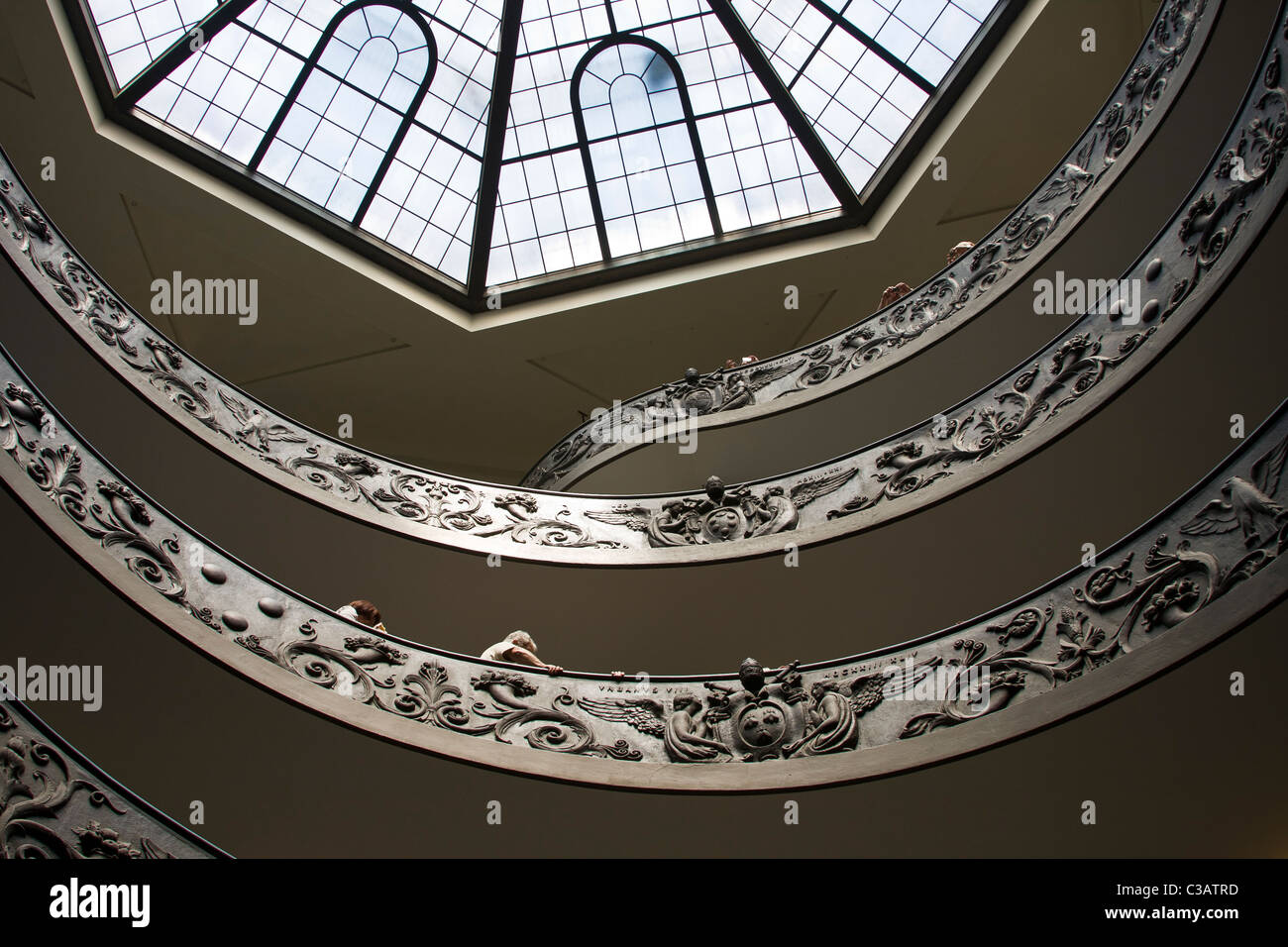 Detail of the famous spiral stairway at the Vatican museum in Rome Italy Stock Photo