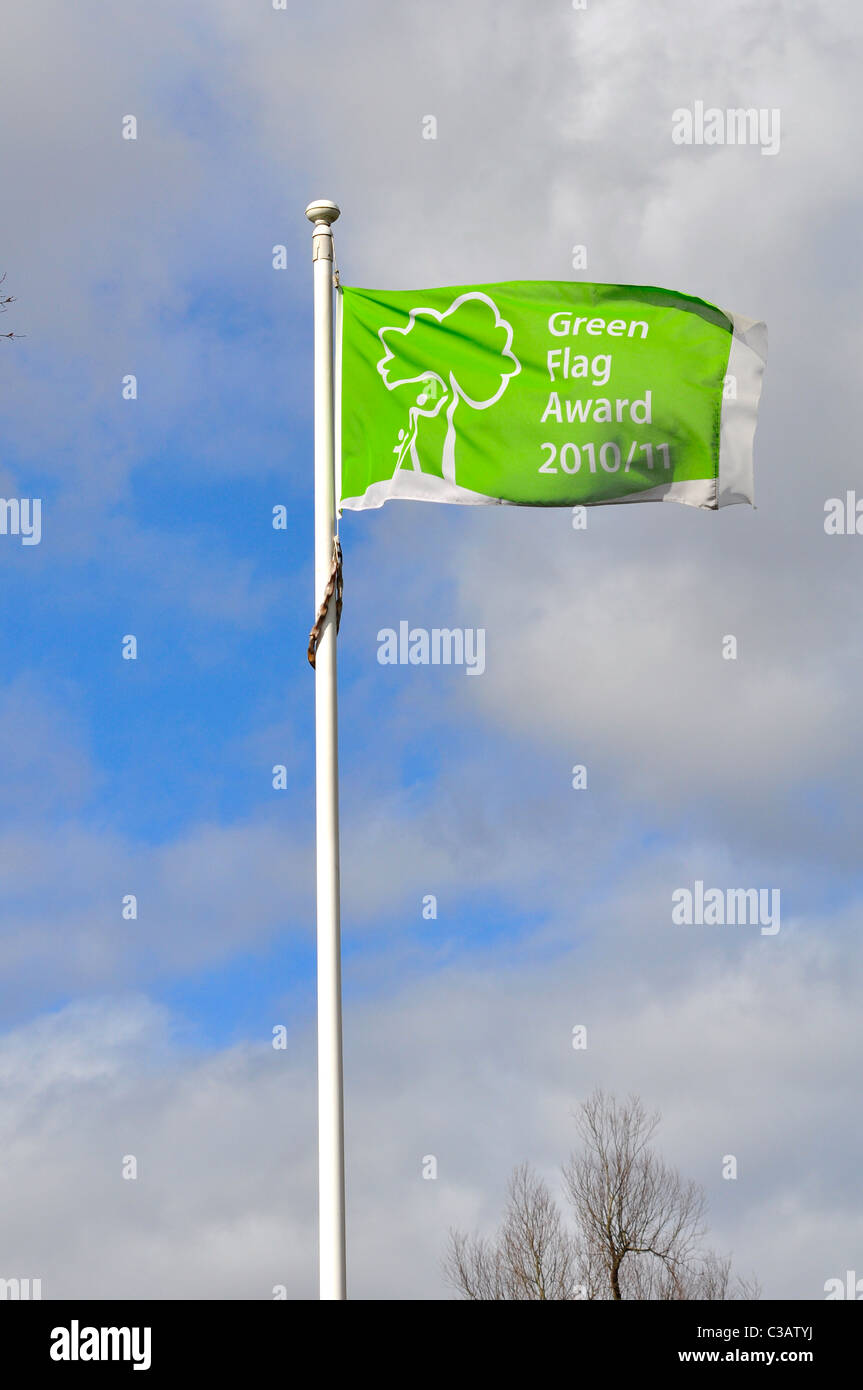 Green Flag award in Wardown Park, Luton Stock Photo