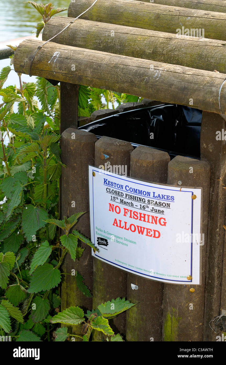 No fishing allowed notice Stock Photo