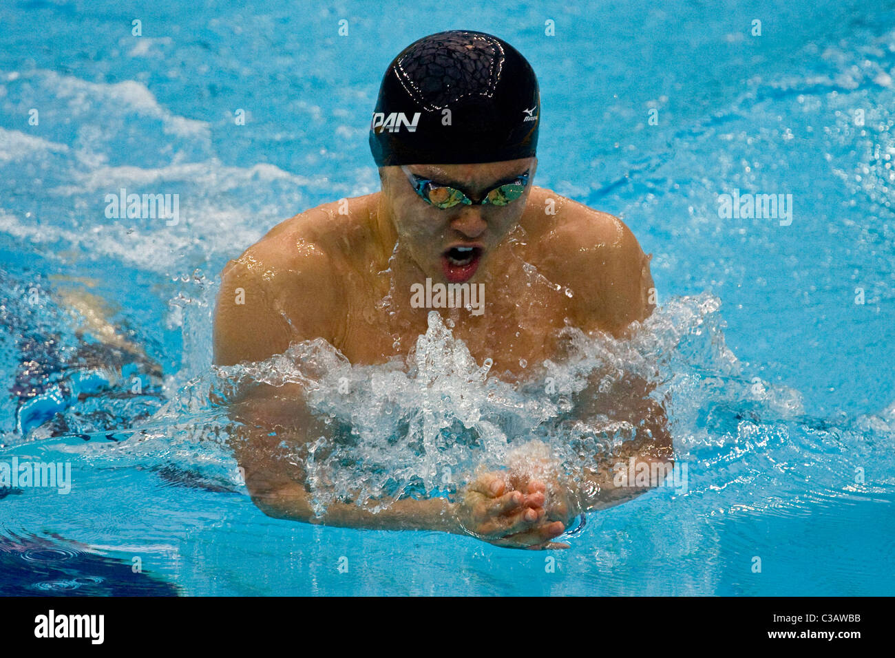 Kosuke Kitajima (JPN) on his way to winning the gold medal in the 200m breaststroke at the 2008 Olympics Stock Photo