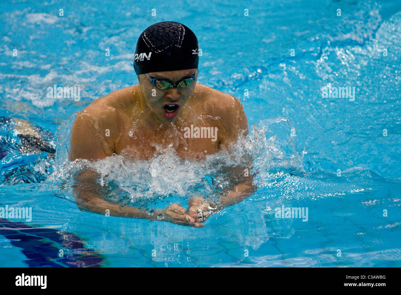 Kosuke Kitajima (JPN) on his way to winning the gold medal in the 200m breaststroke at the 2008 Olympics Stock Photo