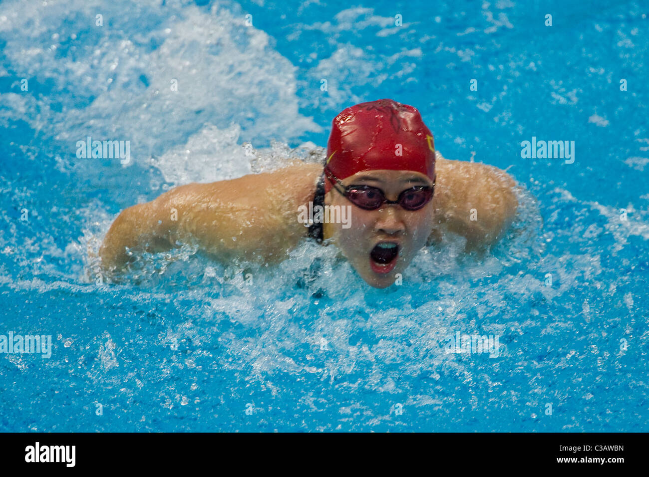 Liu Zige (CHN) winning the 200m butterfly at the 2008 Olympic Summer ...