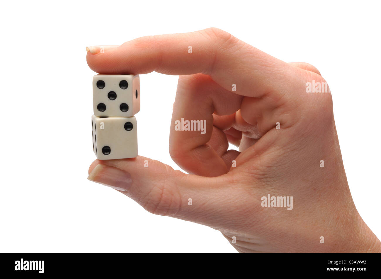 hand holding dice close up Stock Photo Alamy