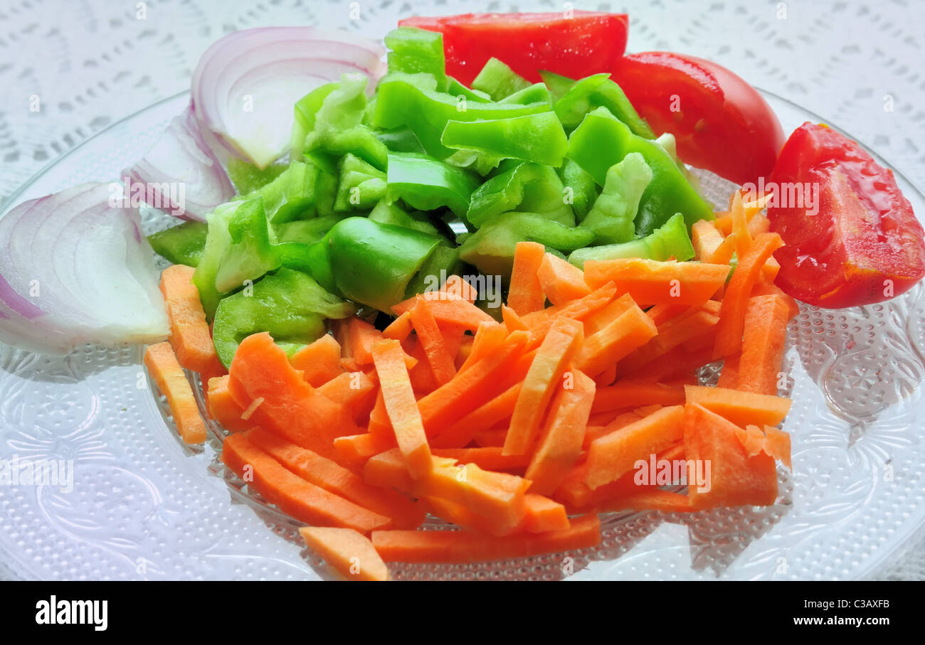 Green vegetable slices for Indian cooking Stock Photo Alamy