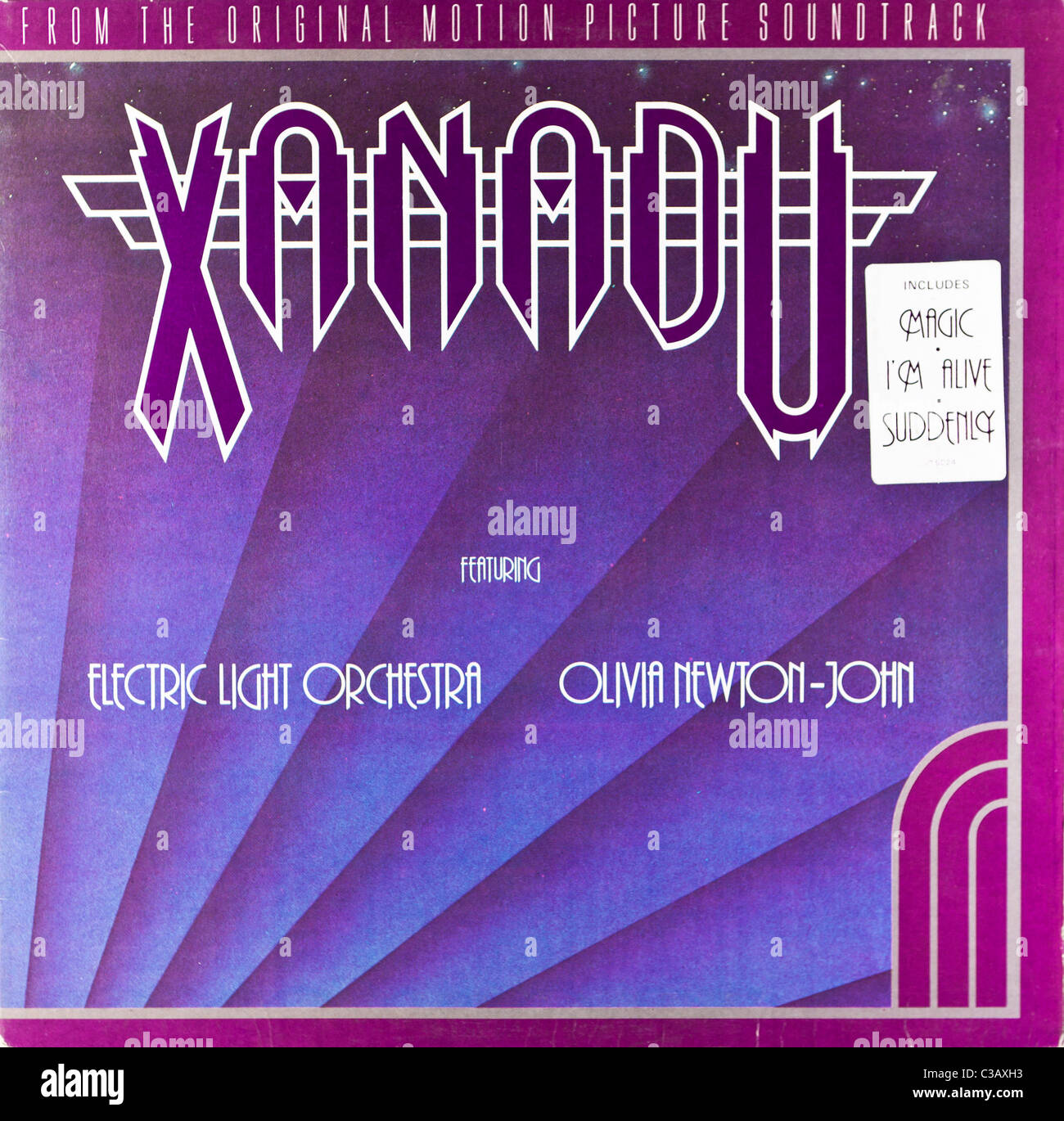 Cover of the 1980 soundtrack recording of Xanadu, released by Jet records Stock Photo