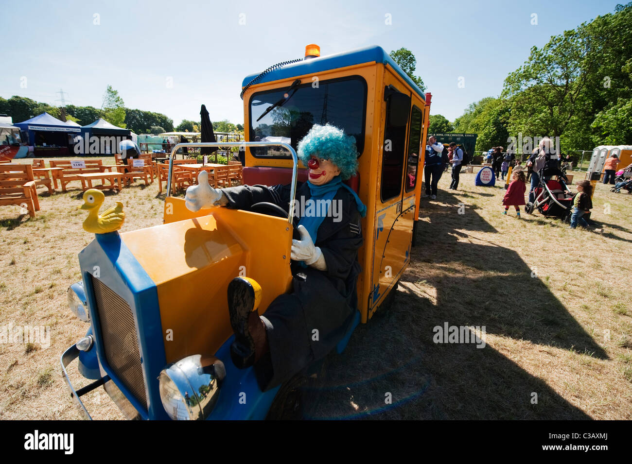 Childrens train ride at the Morden Hall Craft and Country Show in southwest London. Stock Photo