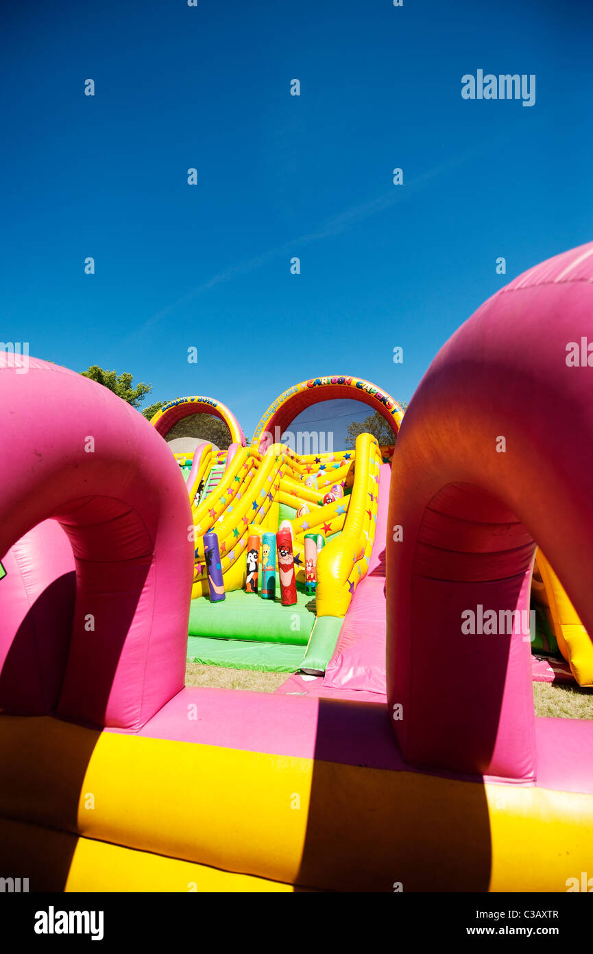 Colourful inflatable bouncy castle at the Morden Hall Park Craft and