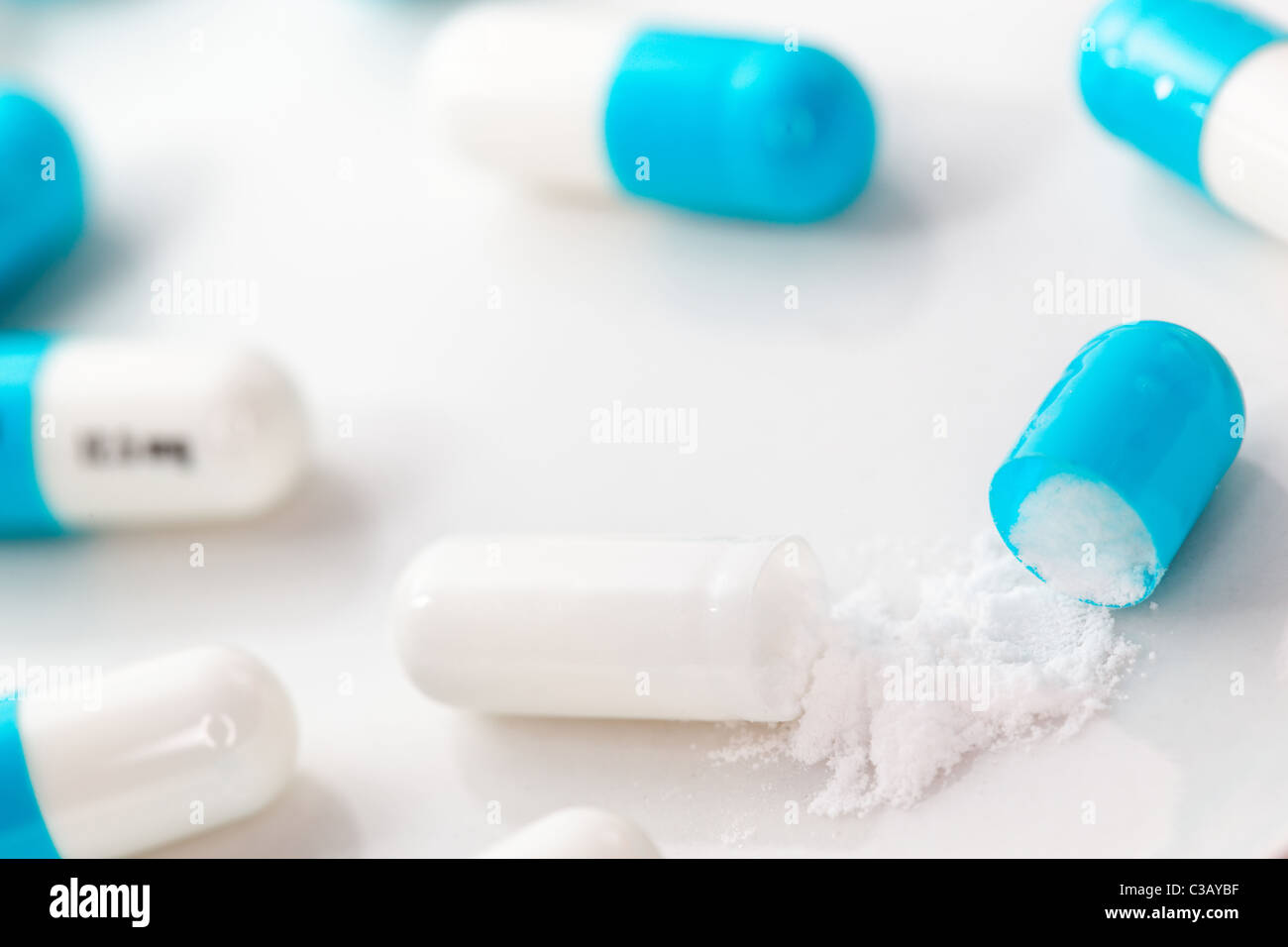 Open Pill Capsule Among Assortment Stock Photo Alamy