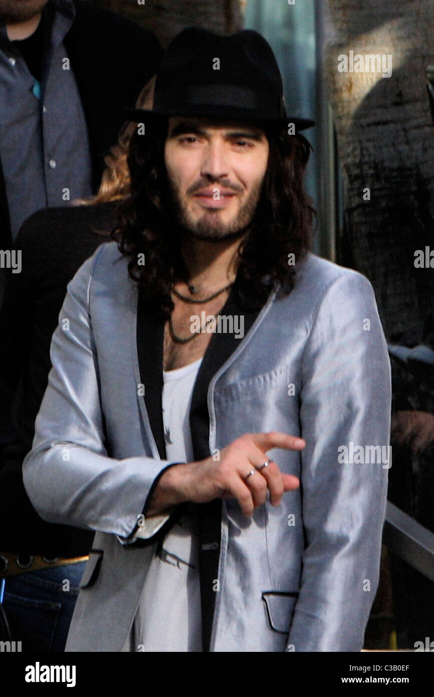 Russell Brand on the set of his new movie 'Get Him To The Greek' Los