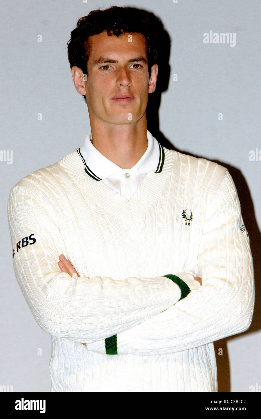 Andy Murray launches Fred Perry bespoke Wimbledon Tennis Kit at The  Tramshed - Photocall London, England - 15.06.09 Vince Stock Photo - Alamy