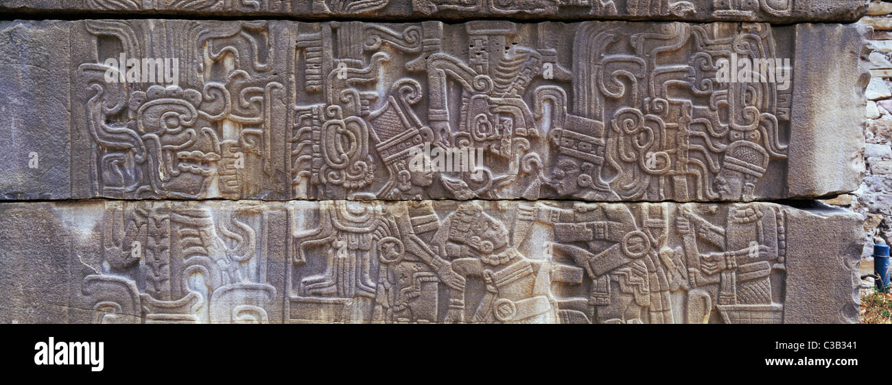 Mexico, Veracruz State, El Tajin site listed as World Heritage by UNESCO, bas-relief of the ball game south Stock Photo