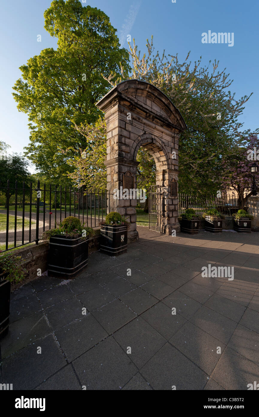 The entrance gate to the Sele Park in Hexham, Stock Photo