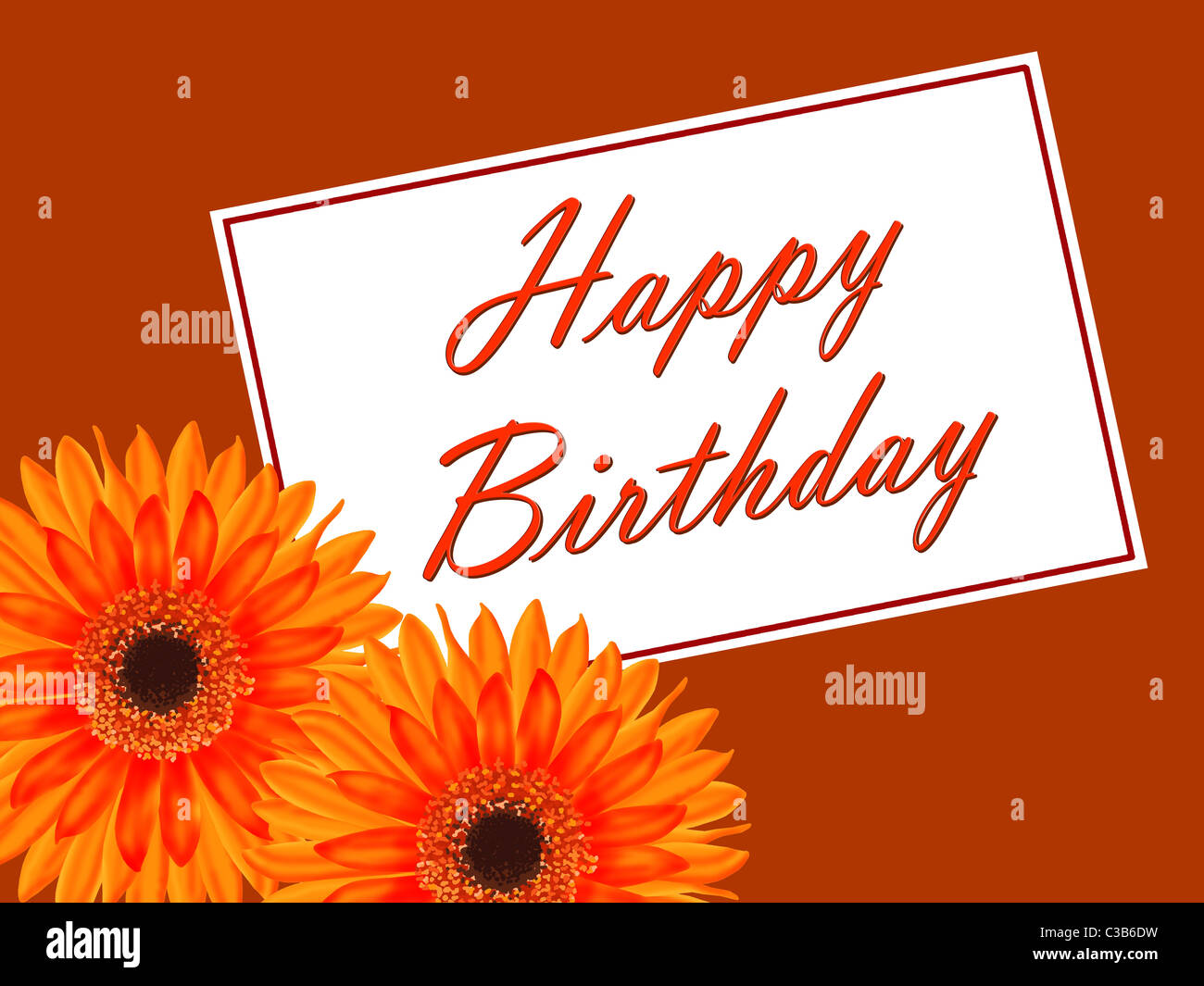 Happy birthday card orange gerbera hi-res stock photography and images ...